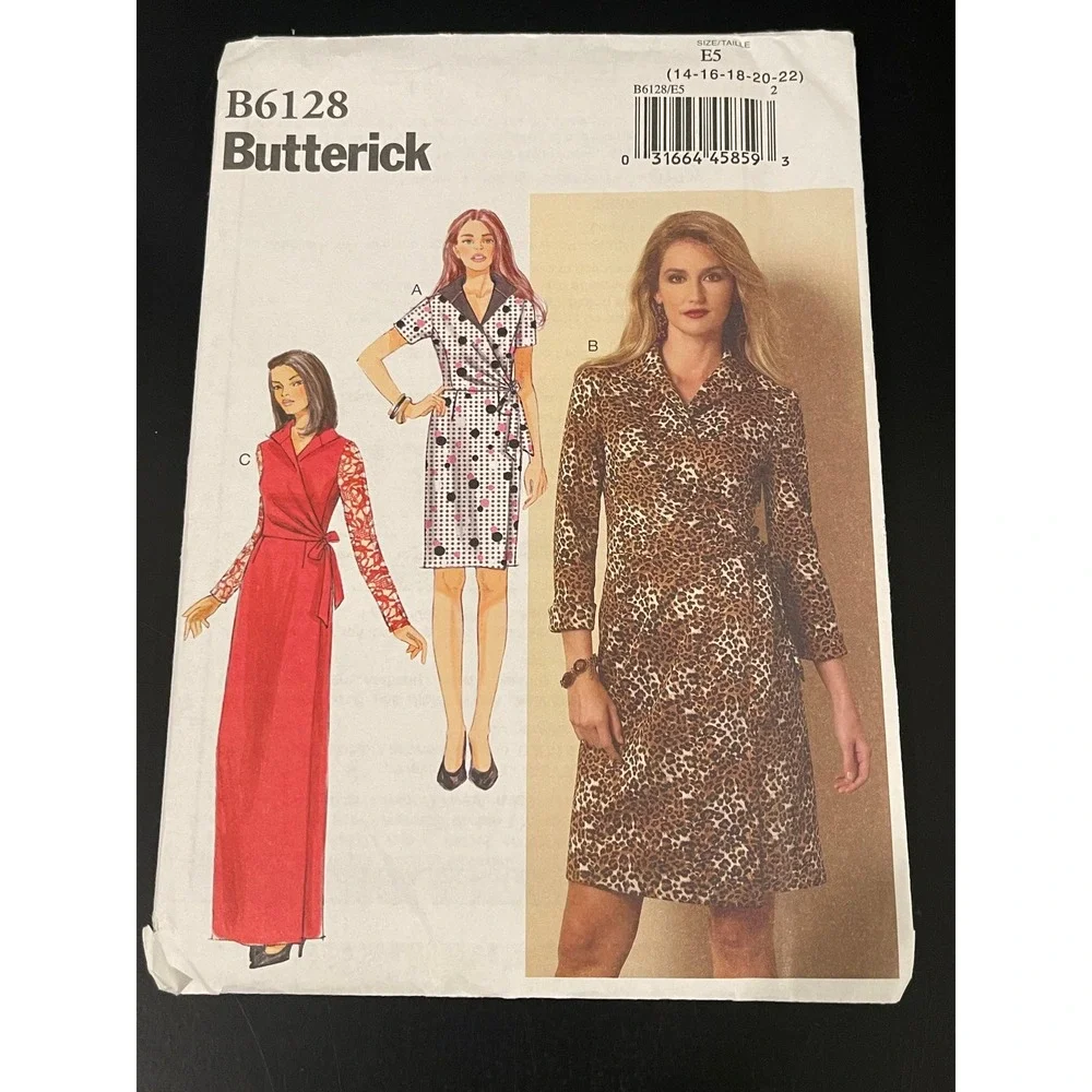 00294 Butterick B6128 Misses' Dress Sewing‎ Pattern Size E5 14-22 Uncut